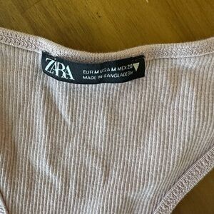 Zara Ribbed Tank Top in Light Pink Purple Size M